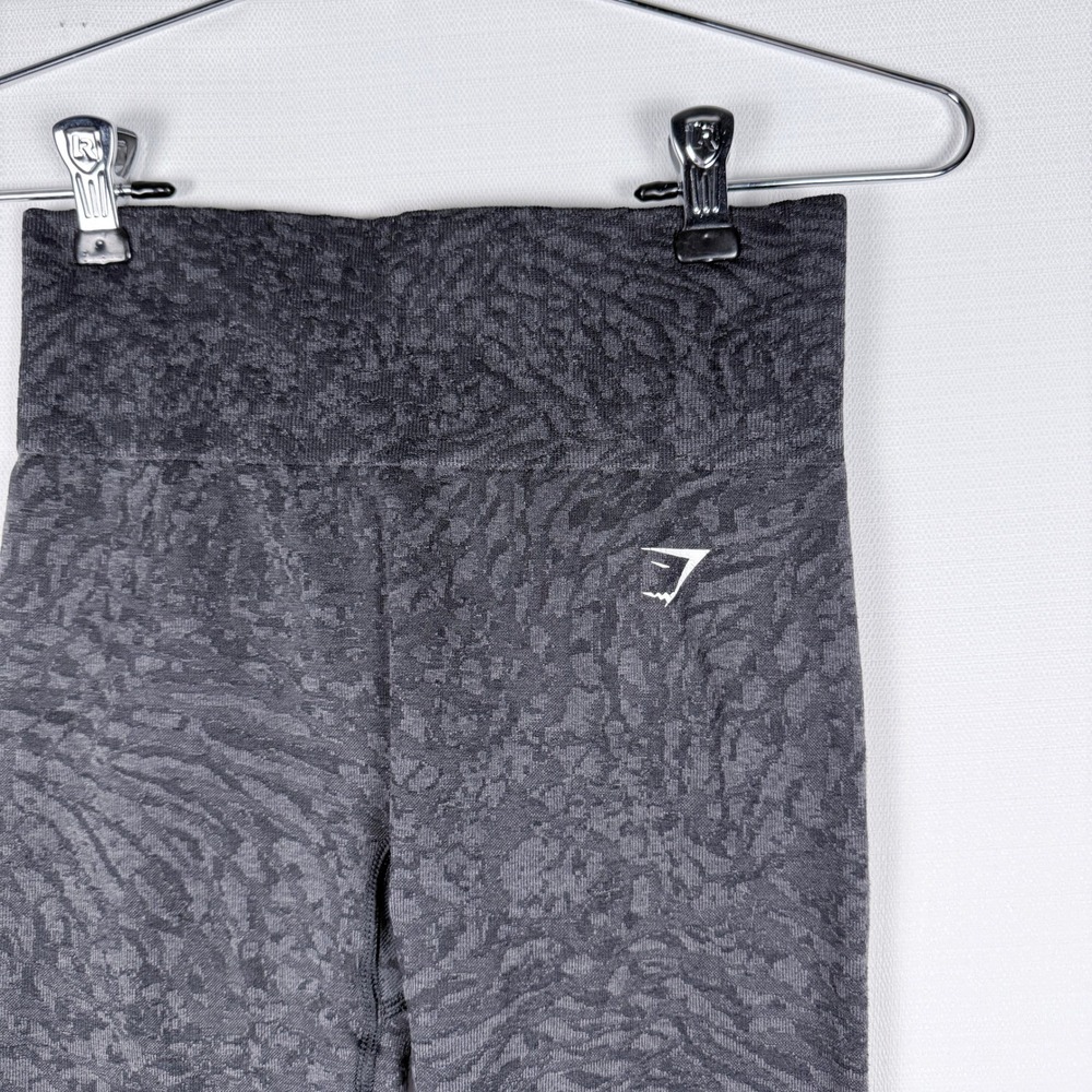 Gymshark Adapt Animal Seamless Leggings Black Grey Scrunch Bum XS Yoga Athletic - Picture 2 of 5